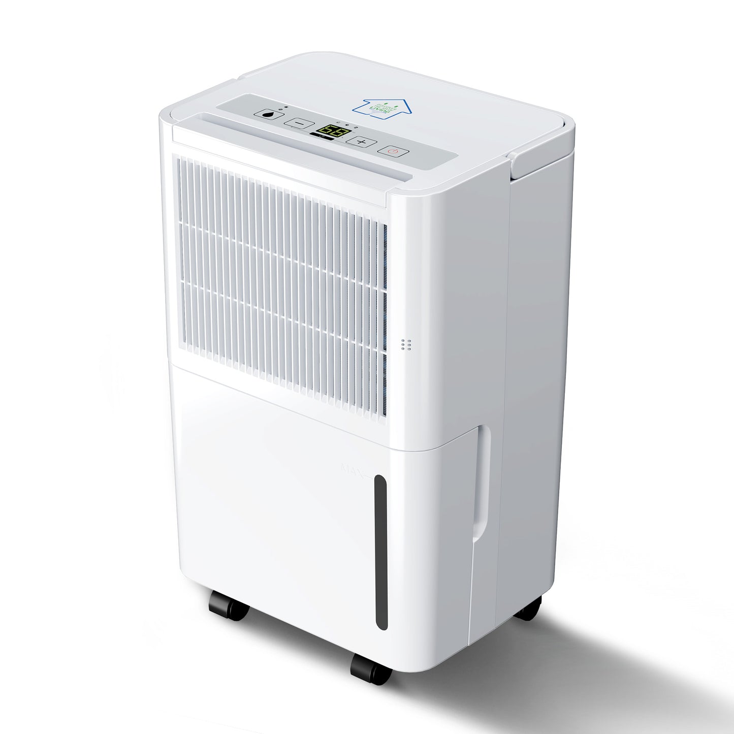 MF Studio 8 Pints Dehumidifier for Basement, Cover Up to 2500 Sq. Ft Home Space with Drain Hose, 0.58 Gal Water Tank, Overflow Protection, Auto Defrost & Drain, White