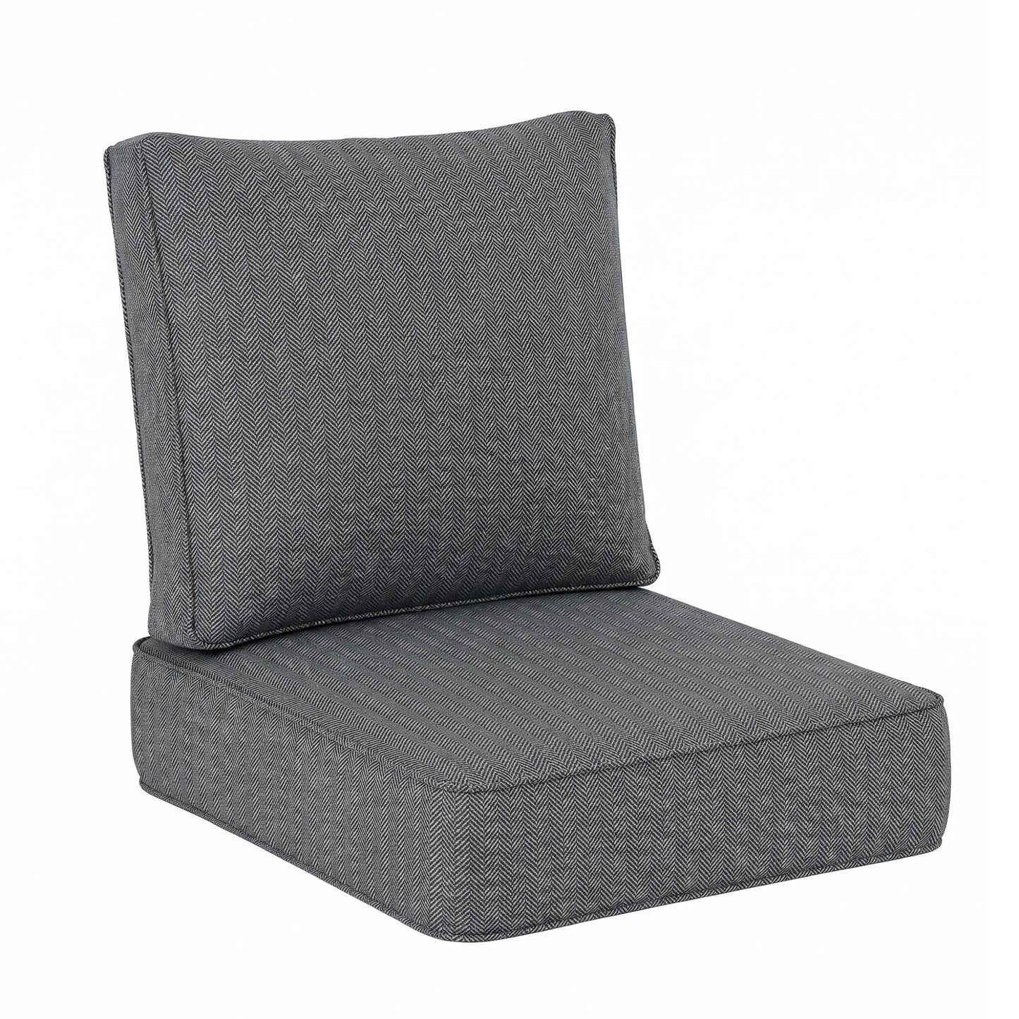 SUMMIT LIVING 24" x 24" x 5.75" Deep Seat Cushions, Olefin Replacement Cushion Set for Outdoor Patio Furniture, All-Weather-Resistant Grey Sofa Cushions for Balcony & Couch