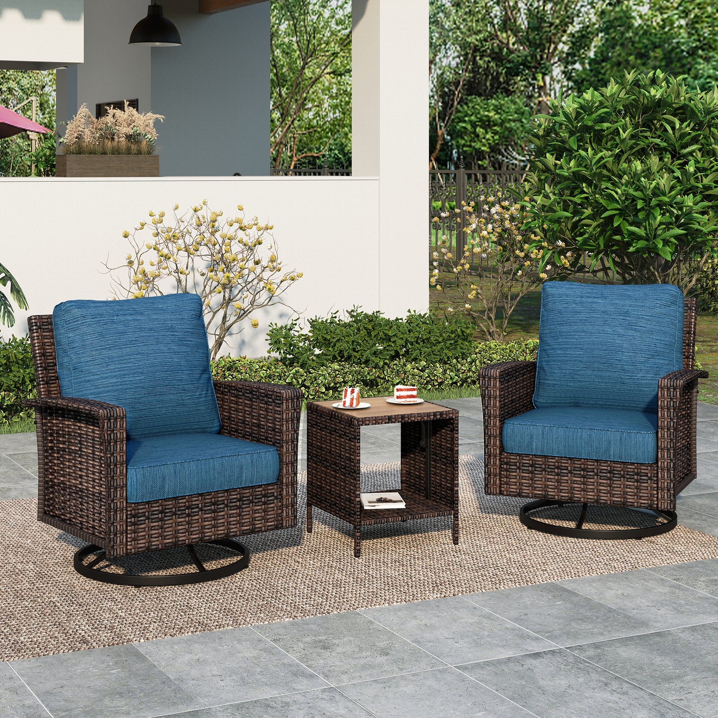 Summit-Living-3-Piece-Outdoor-Rocking-Swivel-Glider-Chairs-Set-with-Coffee-Table-Wicker-Patio-Club-Lounge-Chairs-With-Backrests-Cushions-Peacock-blue