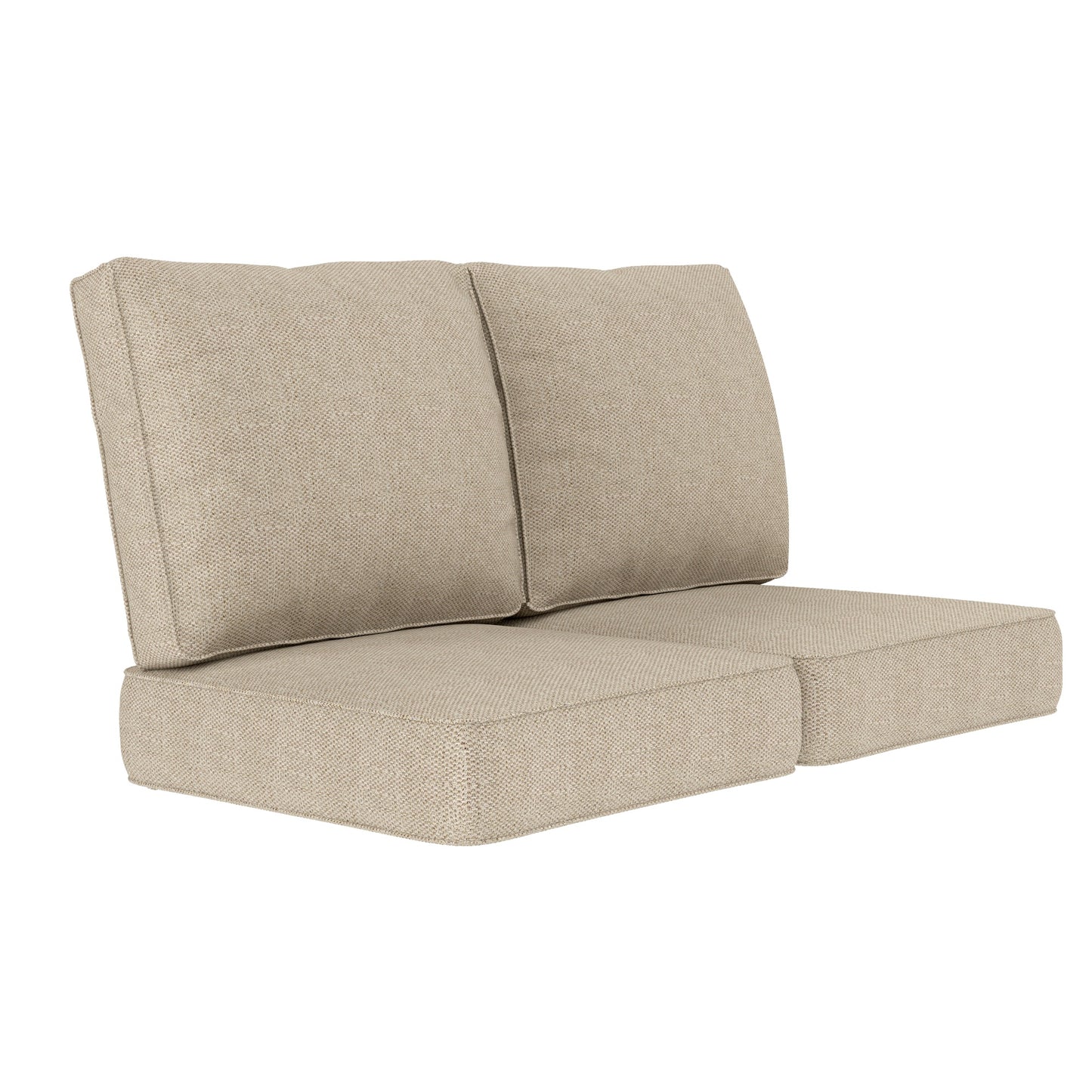 SUMMIT LIVING 24" x 24" x 5.75" Deep Seat Cushions, 2-Piece Olefin Replacement Cushion Set for Outdoor Patio Furniture, All-Weather-Resistant Beige Sofa Cushions for Balcony & Couch