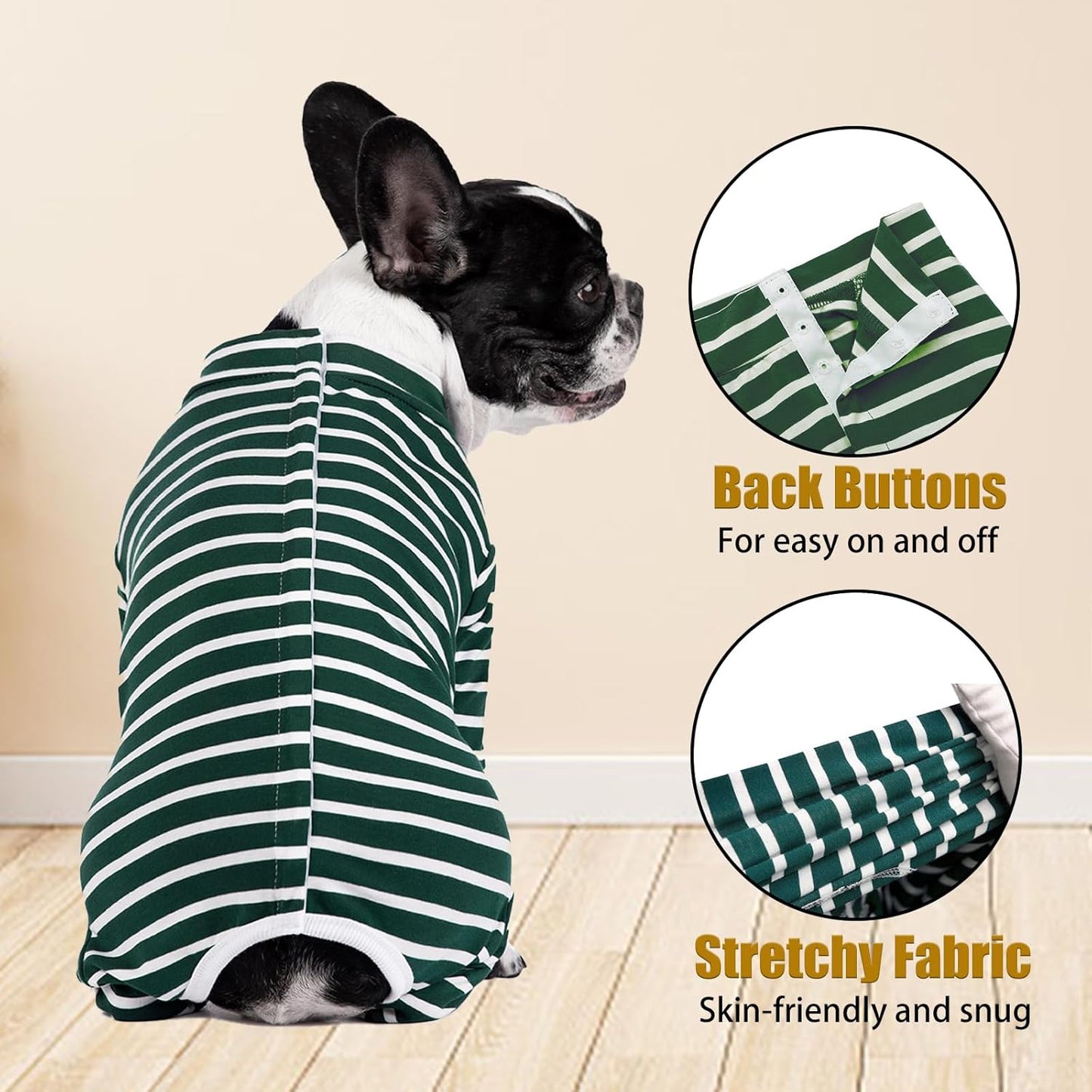 Grandtail Long Sleeve Recovery Suit for Dogs Spay Neuter Suit for Dogs After Surgery Small Medium Dogs Surgical Onesie Dog Cone