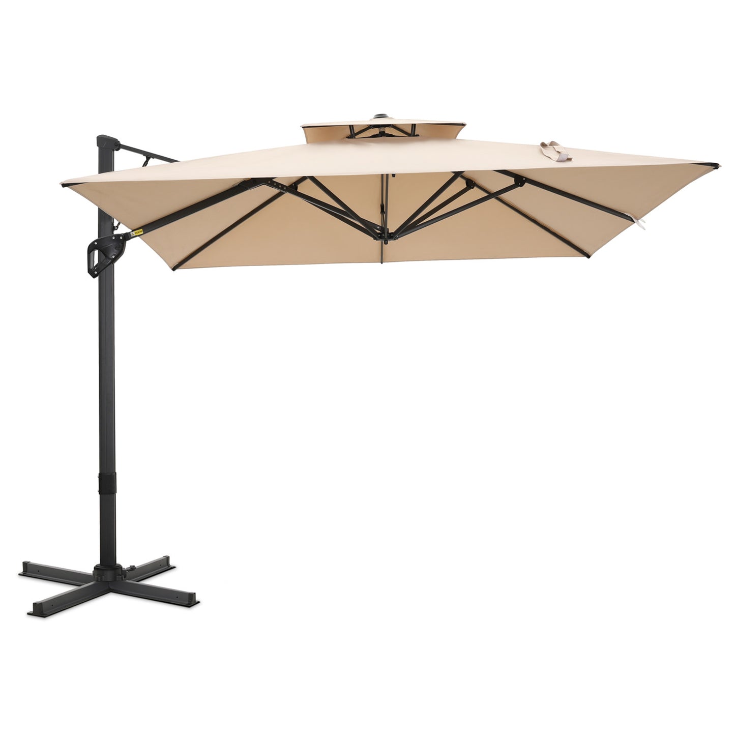 Summit Living 12¡¯ x 9¡¯ Offset Patio Umbrella Large Deck Cantilever Outdoor Umbrella Beige