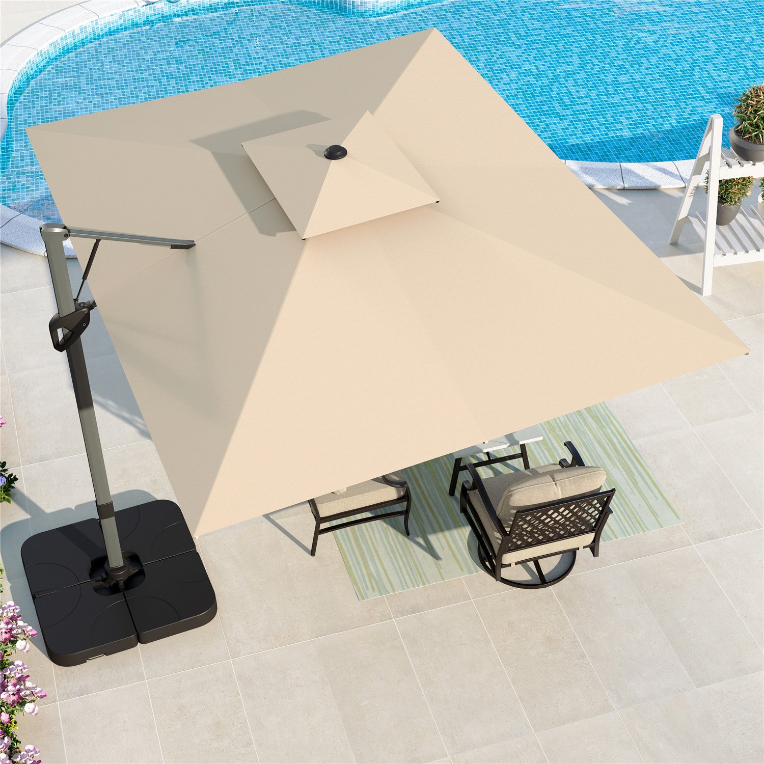 9 cantilever patio umbrella Summit Living 12¡¯ x 9 Offset Patio Umbrella Large Deck Cantilever Out – summitlivin
