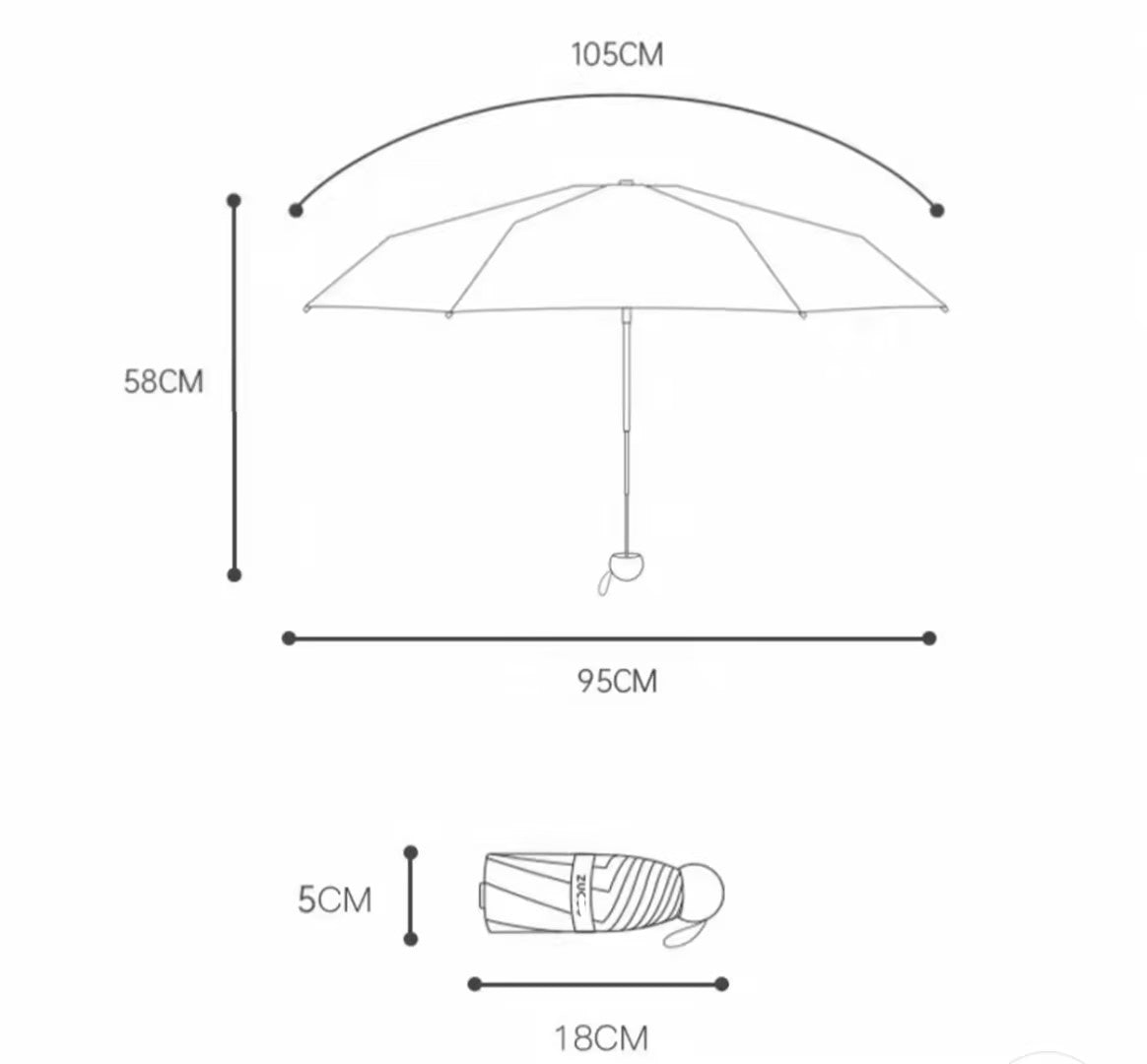 PHI VILLA Travel Umbrella Portable Compact Umbrella, Pocket Mini Umbrella for Purse UV Umbrella, Umbrellas for Rain Small Umbrella for Backpack, Sun Umbrella with Case Folding Umbrella for Kids Women
