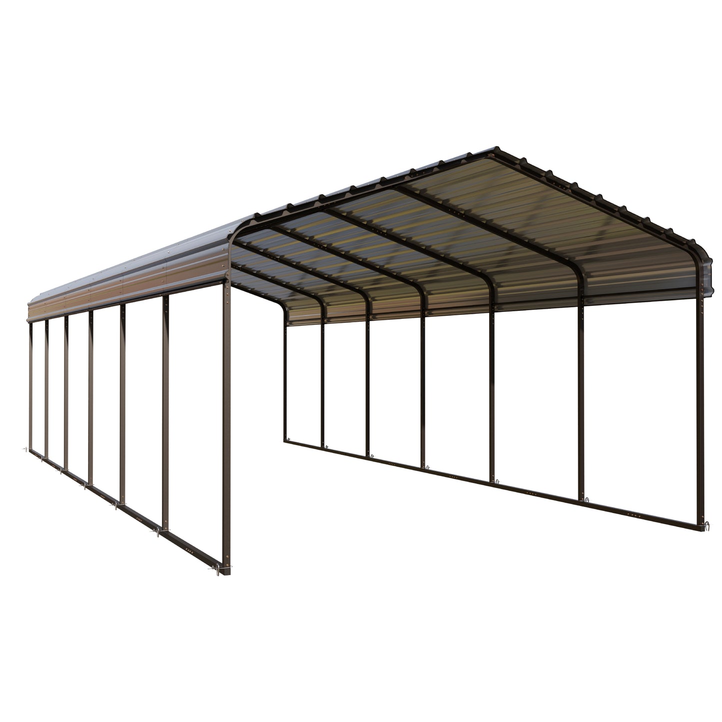 Summit Living 12 x 30 ft Metal Carport with Galvanized Steel Panel Roof, 2 Cars Heavy Duty Carport, Outdoor Garage Shelter for All Weather