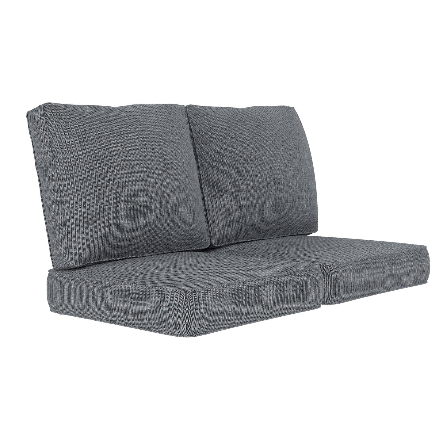 SUMMIT LIVING 24" x 24" x 5.75" Deep Seat Cushions, 2-Piece Olefin Replacement Cushion Set for Outdoor Patio Furniture, All-Weather-Resistant Grey Sofa Cushions for Balcony & Couch