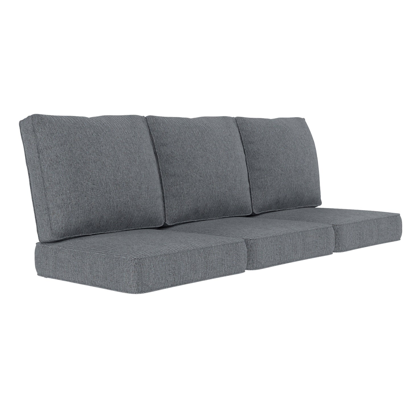 SUMMIT LIVING 24" x 24" x 5.75" Deep Seat Cushions, 3-Piece Olefin Replacement Cushion Set for Outdoor Patio Furniture, All-Weather-Resistant Grey Sofa Cushions for Balcony & Couch