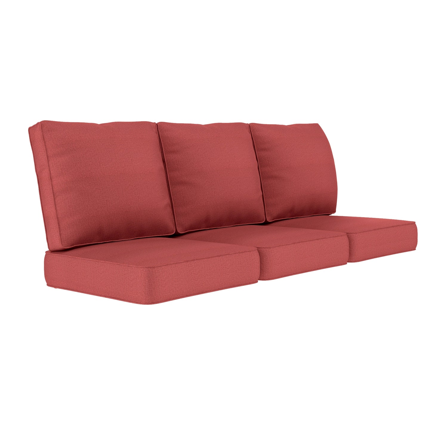 SUMMIT LIVING 24" x 24" x 5.75" Deep Seat Cushions, 3-Piece Olefin Replacement Cushion Set for Outdoor Patio Furniture, All-Weather-Resistant Red Sofa Cushions for Balcony & Couch