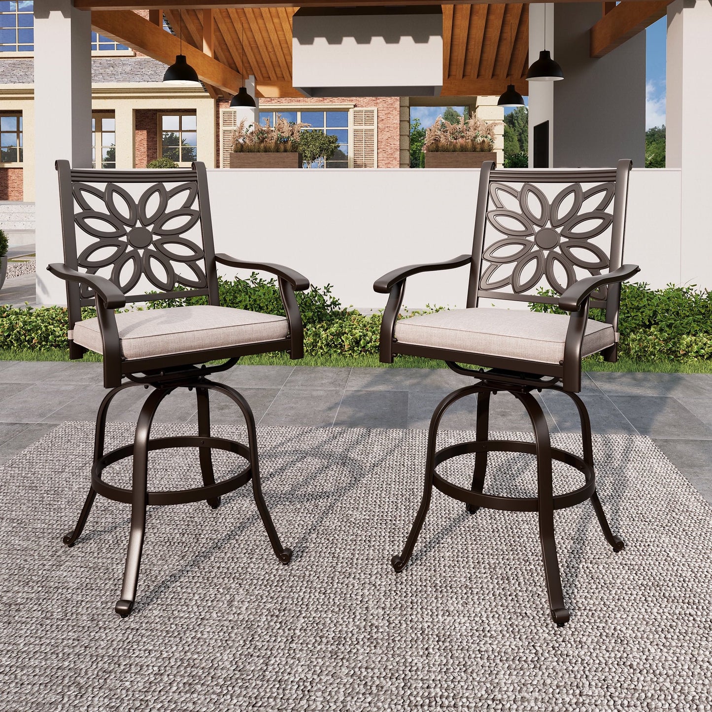 Summit-Living-Outdoor-Swivel-Bar-Stools-Set-of-2-Cast-Aluminum-High-Top-Counter-Height-Patio-Bar-Chairs-with-Seat-Cushions-Black-Beige
