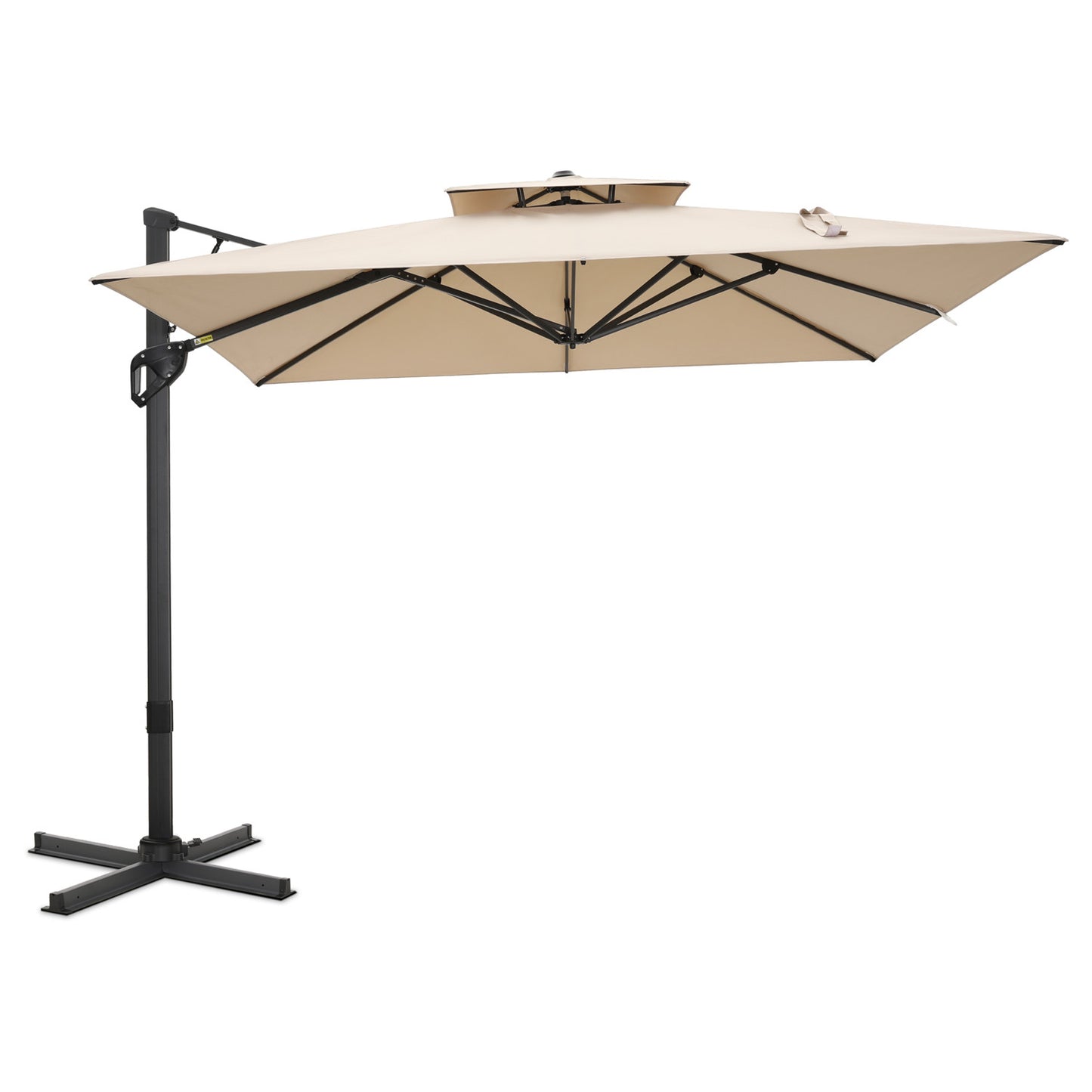 Summit Living 10¡¯ x 10¡¯ Offset Patio Umbrella Large Deck Cantilever Outdoor Umbrella Beige
