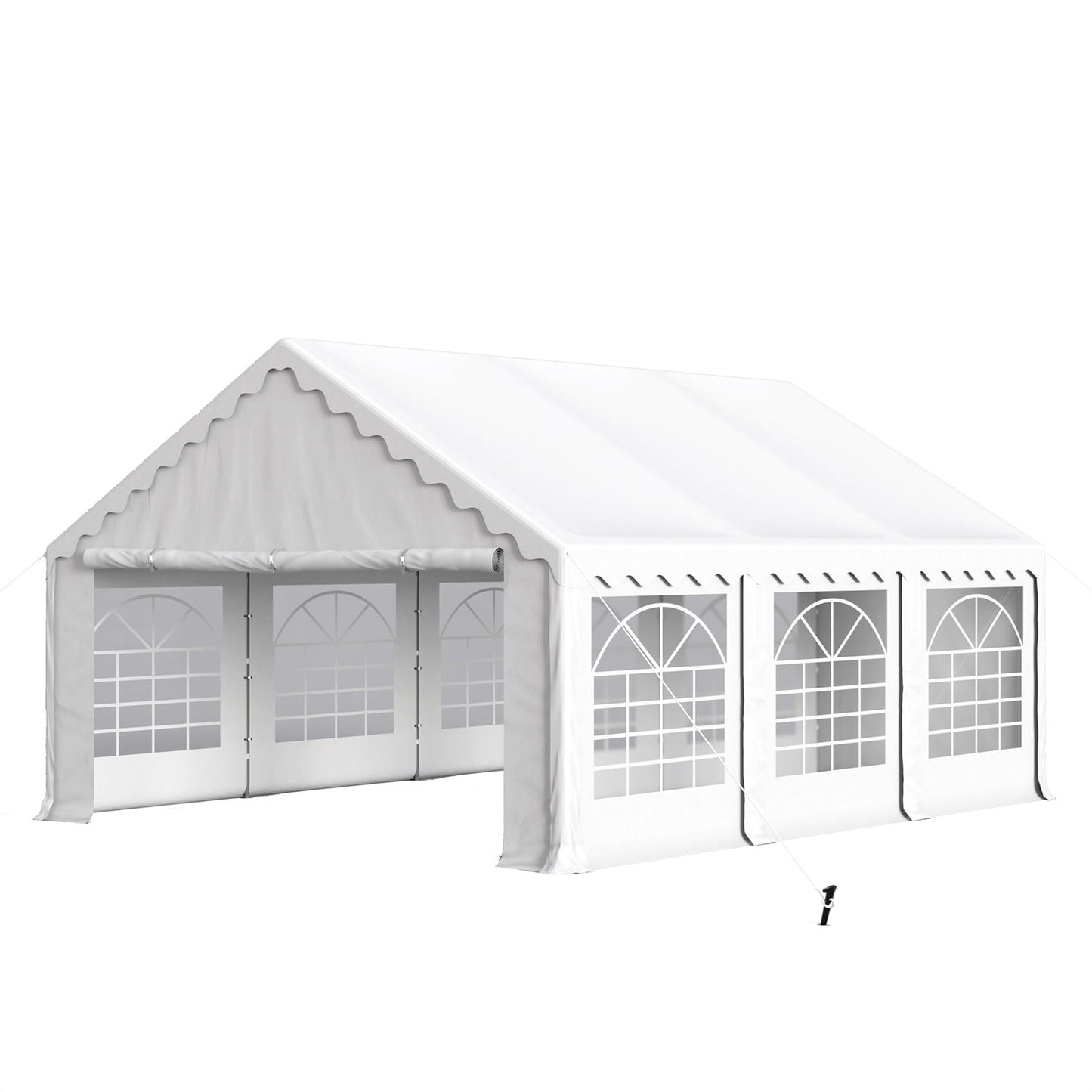Summit Living 16 X 20 FT Outdoor Party Tent Patio Event Shelter Canopy with 10 Removable Sidewalls White