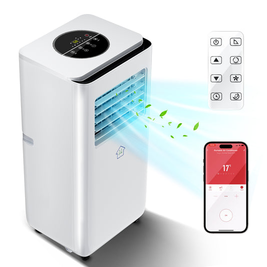 MF Studio 10000BTU ASHRAE Portable Air Conditioner with APP/Remote Control, Covers up to 450 Sq. Ft, 4-in-1 Standing AC with Cooling, Heating, Dehumidifier, Fan Modes
