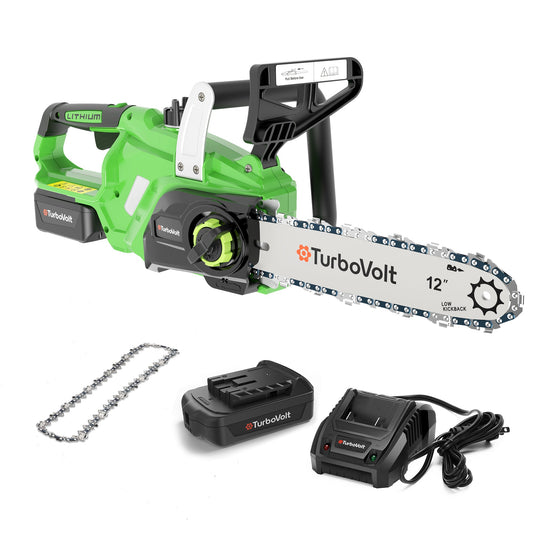 MF Studio 12” Handheld Cordless Chainsaw with 20V 4Ah Battery for Farm/Garden/Ranch/Wood Cutting