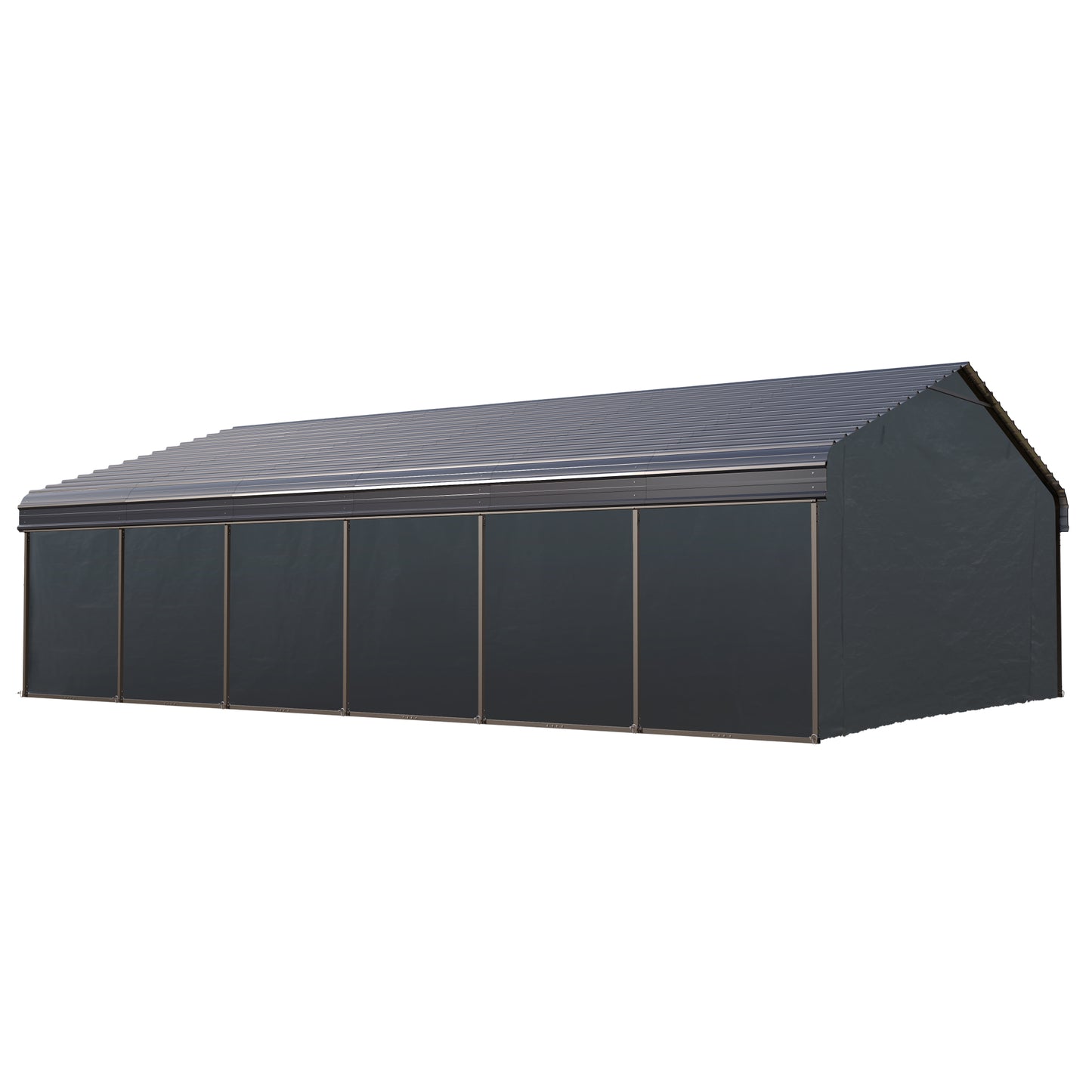 Summit Living 20 x 30 ft Outdoor Metal Carport with Sidewalls & Galvanized Steel Roof, Heavy-Duty Steel Garage Car Storage Shelter, Gray