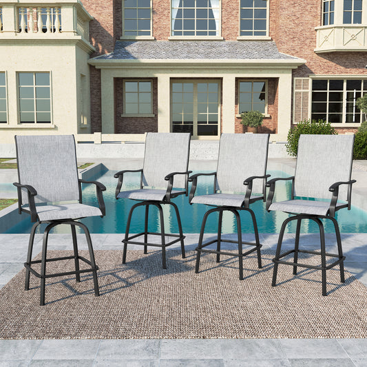 Summit-Living-4-Piece-Outdoor-Swivel-Bar-Stools-Patio-Metal-Frame-Counter-Height-Chairs-with-Quick-Dry-Textilene-Black-Gray