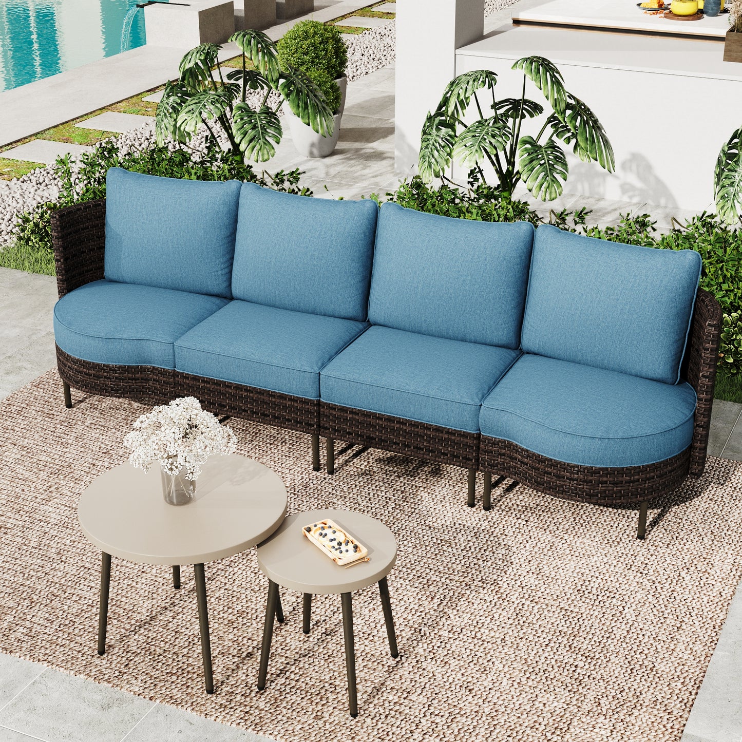 Summit-Living-4-Seat-Wicker-Patio-Furniture-Set-with-Cushions-and-Pillows-2-Stackable-Metal-Coffee-Tables-Outdoor-Sectional-Conversation-Set-Blue