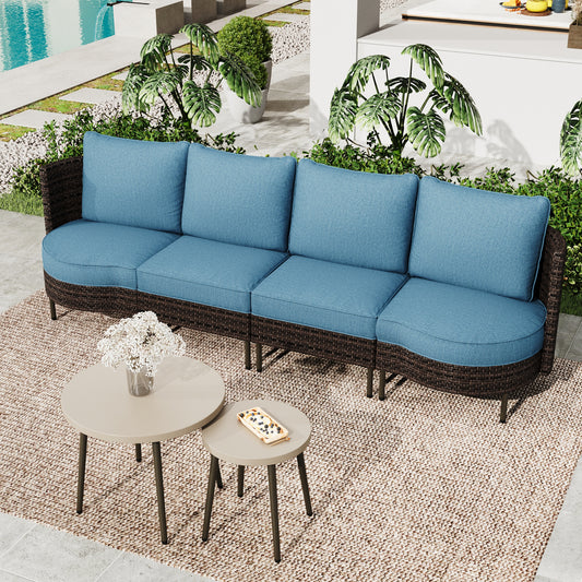 Summit-Living-4-Seat-Wicker-Patio-Furniture-Set-with-Cushions-and-Pillows-2-Stackable-Metal-Coffee-Tables-Outdoor-Sectional-Conversation-Set-Blue