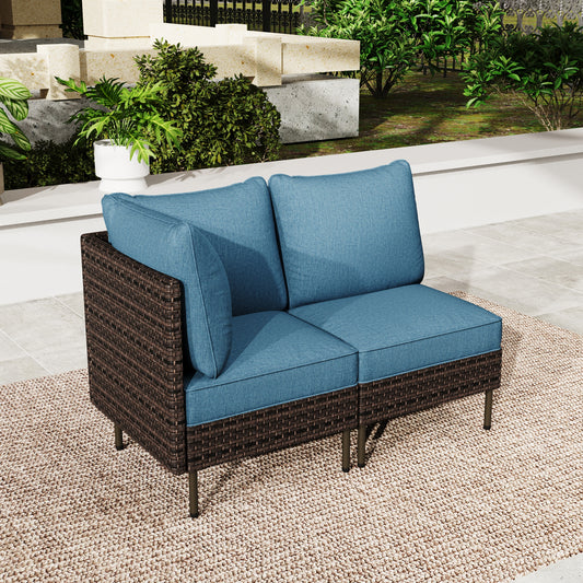 Summit-Living-2-Seat-Wicker-Outdoor-Loveseat-Sofa-with-Cushions-and-Pillows-for-Balcony-Porch-Deck-Garden-Blue