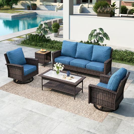 Summit-Living-5-Seat-Wicker-Patio-Furniture-Set-with-2-Swivel-Chairs-3-Seat-Sofa-with-2-pieces-Coffee-Table-Outdoor-Rattan-Sectional-Conversation-Set-Peacock-Blue