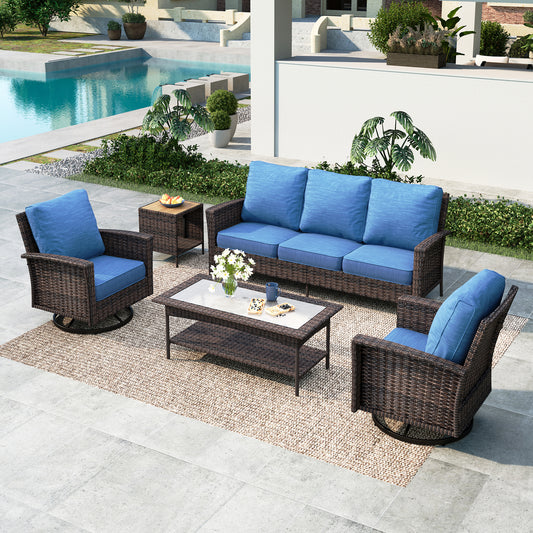 Summit-Living-5-Seat-Wicker-Patio-Furniture-Set-with-2-Swivel-Chairs-3-Seat-Sofa-with-2-pieces-Coffee-Table-Outdoor-Rattan-Sectional-Conversation-Set-Navy-Blue