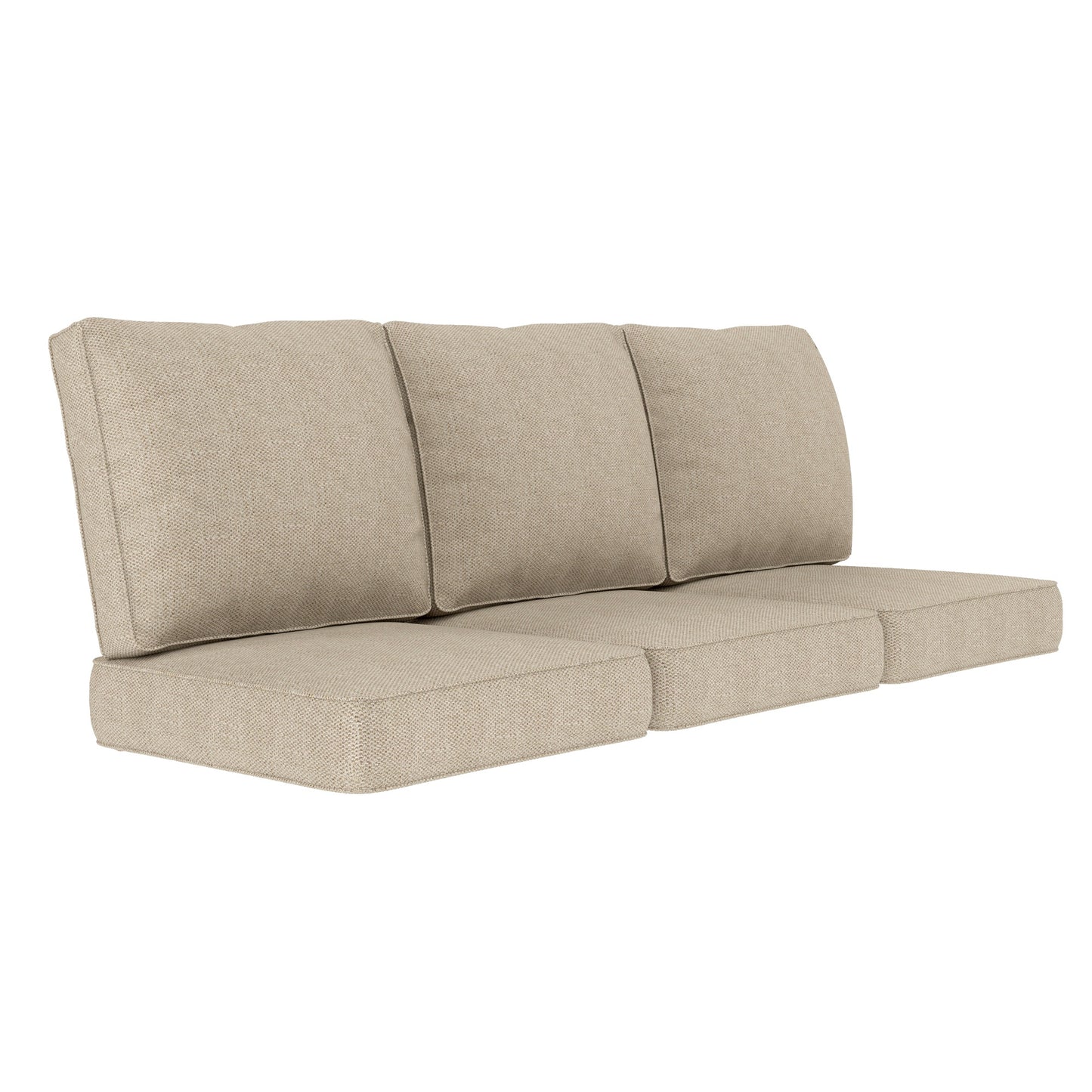 SUMMIT LIVING 24" x 24" x 5.75" Deep Seat Cushions, 3-Piece Olefin Replacement Cushion Set for Outdoor Patio Furniture, All-Weather-Resistant Beige Sofa Cushions for Balcony & Couch