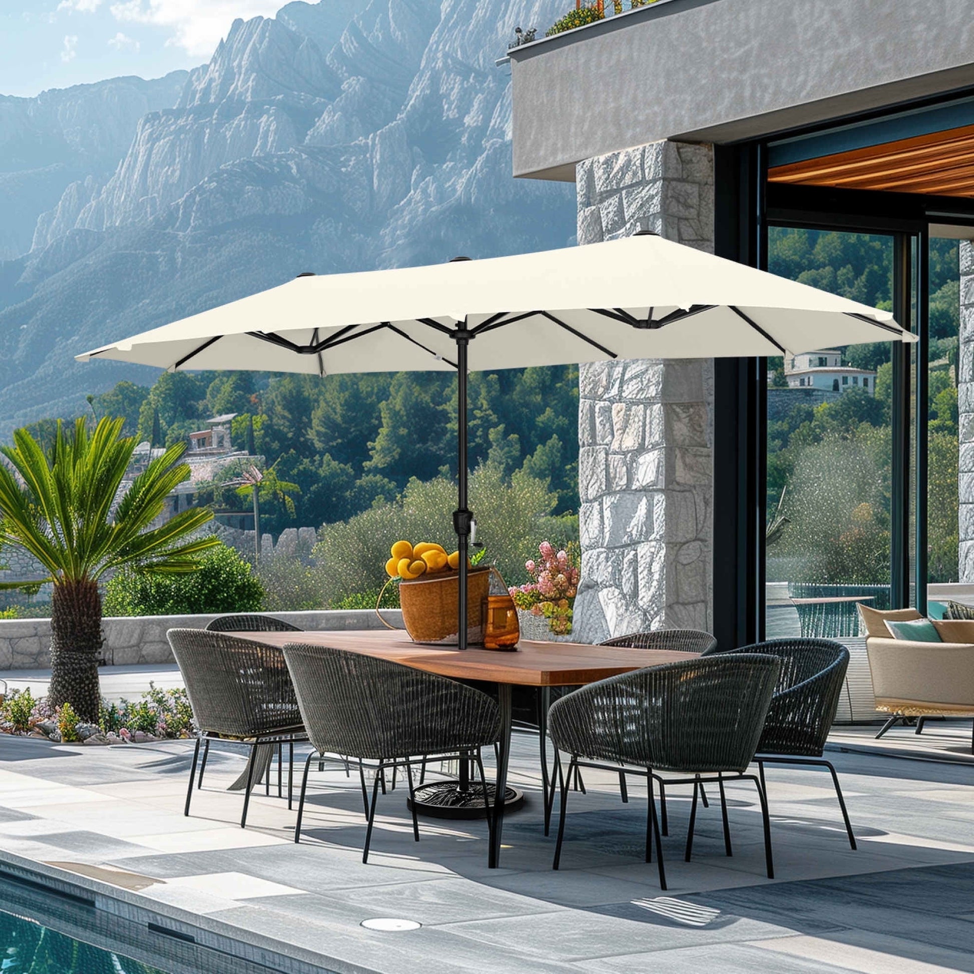 Summit Living 13 ft Large Patio Umbrella Double-Sided Rectangular Outd – summitlivin Summit Living 13 ft Large Patio Umbrella Double-Sided Rectangular Outd – summitlivin
