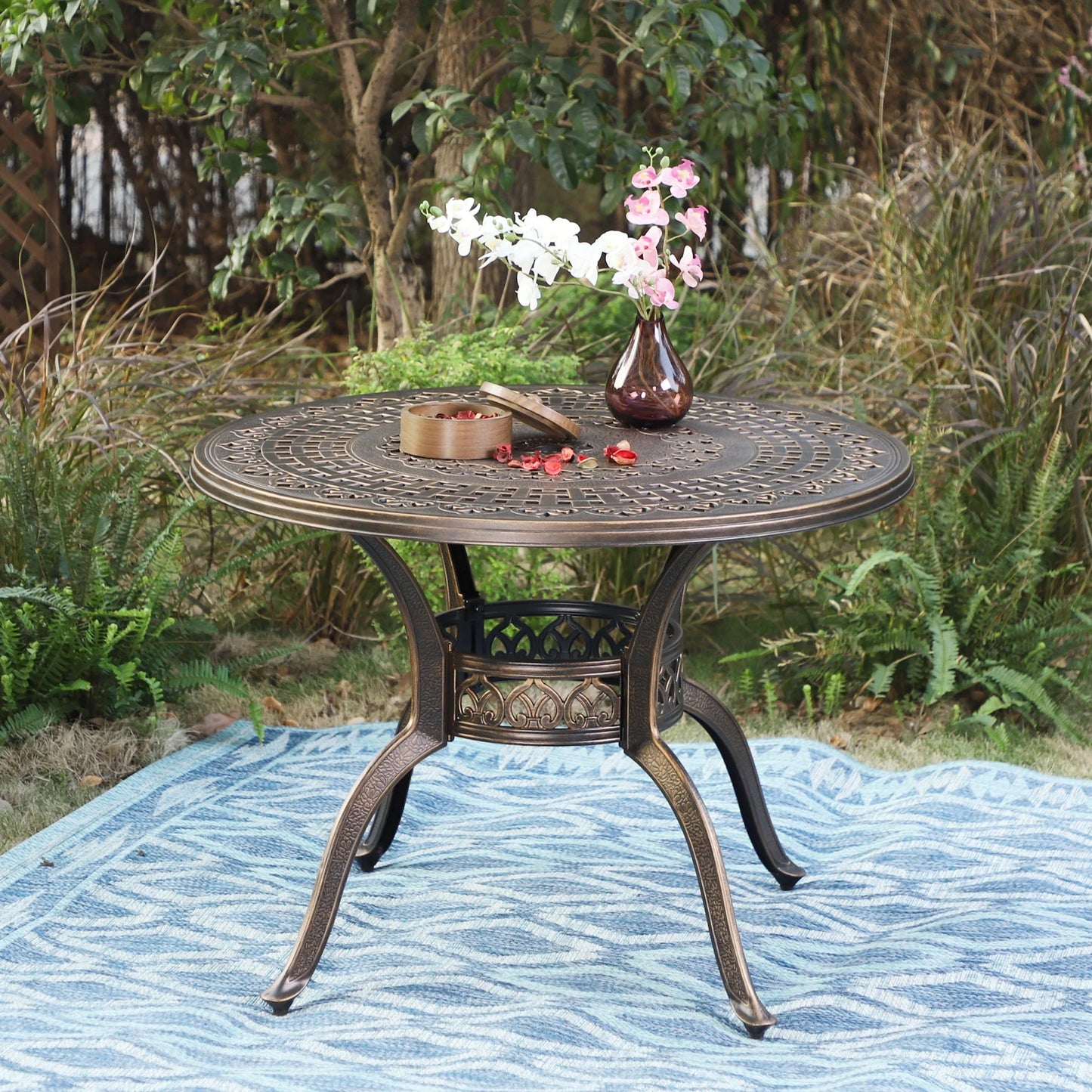 MF-Studio-Cast-Aluminum-Outdoor-Dining-Table-with-Umbrella-Hole-Patio-39-Diameter-Round-Table-for-4-Person-Antique-Bronze