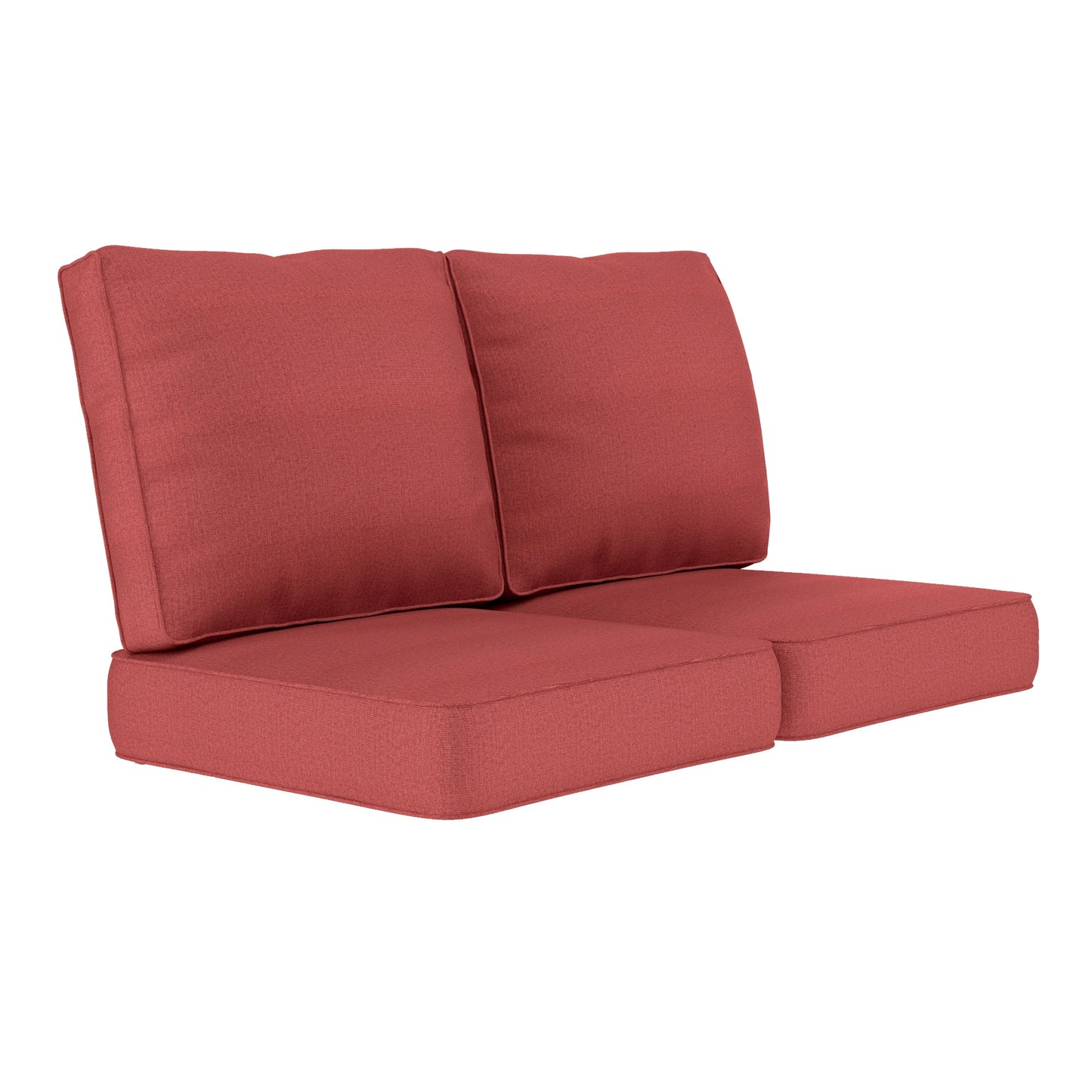 SUMMIT LIVING 24" x 24" x 5.75" Deep Seat Cushions, 2-Piece Olefin Replacement Cushion Set for Outdoor Patio Furniture, All-Weather-Resistant Red Sofa Cushions for Balcony & Couch