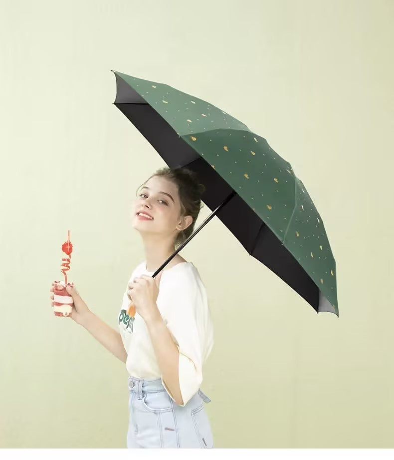 PHI VILLA Travel Umbrella Portable Compact Umbrella, Pocket Mini Umbrella for Purse UV Umbrella, Umbrellas for Rain Small Umbrella for Backpack, Sun Umbrella with Case Folding Umbrella for Kids Women