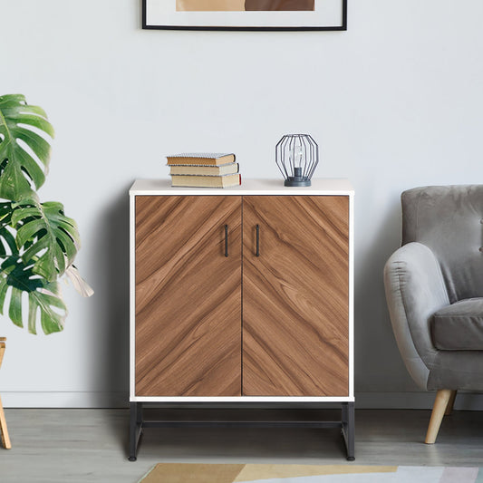 Summit Living Accent Storage Cabinet, Sideboard Buffet Cabinet with 2 Doors for Kitchen, Living Room, Bedroom, Entryway, White