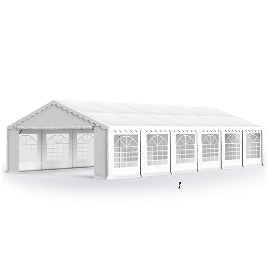 Summit Living 20 X 40 FT Party Tent Outdoor Event Shelter Canopy with 12 Removable Sidewalls White