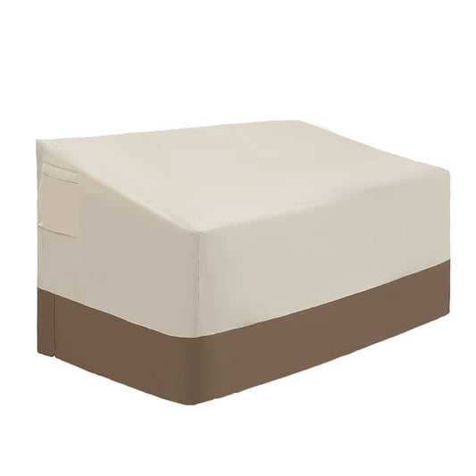 Summit Living Patio Furniture Cover 77''L x 34''W x 33''H Waterproof Outdoor Chair Sofa Loveseat Lounge Bench 600D Oxford Cover 2 Seater Beige & Brown