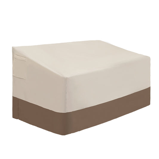 Summit Living Patio Furniture Cover 89''L x 34''W x 33''H Waterproof Outdoor Chair Sofa Loveseat Lounge Bench 600D Oxford Cover 2 Seater Beige & Brown